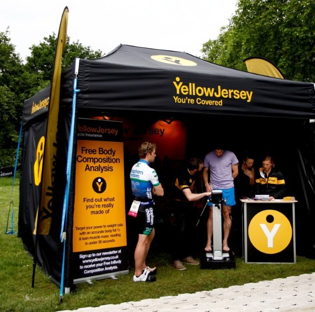 Yellow Jersey stand at PruHealth ITU World Triathlon Hyde Park 2014