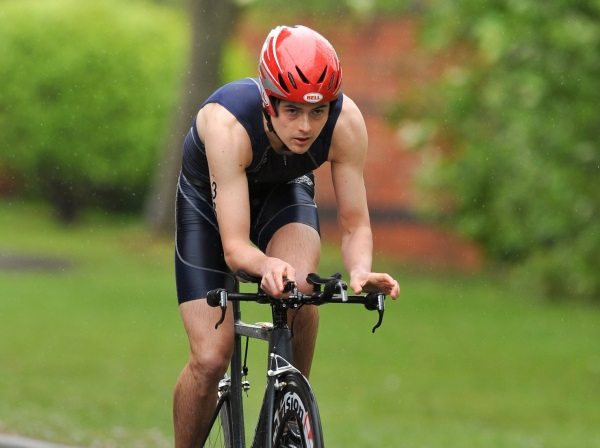 Wilmslow Triathlon 2013 winner Alex Lawton on bike Wilmslow Triathlon 2013 winner Alex Lawton on bike