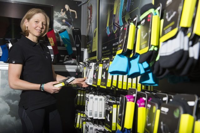 Lucy Gossage with CEP compression Lucy Gossage with CEP compression
