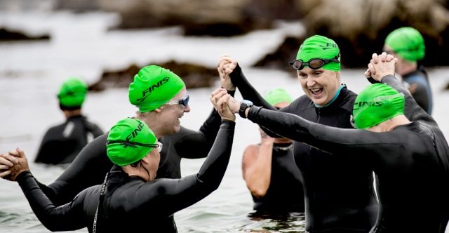 FINIS triathletes in the water FINIS triathletes in the water