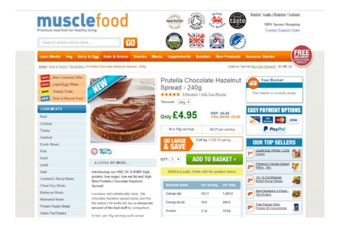Prutella hazelnut spread at MuscleFood.com Prutella hazelnut spread at MuscleFood.com