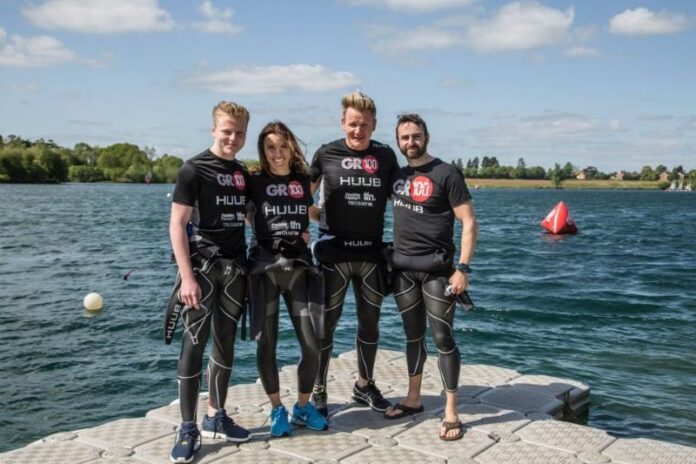 Precision Coaching team with Gordon and Tana Ramsay at open water training day