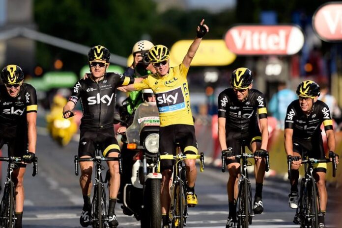 Team Sky Tour de France wearing Rapha
