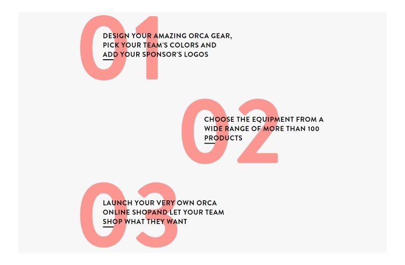 Orca Custom Range - steps for clubs