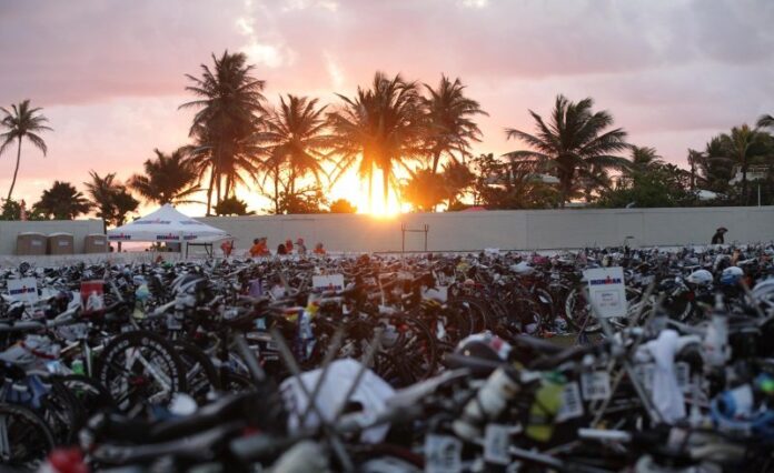 IRONMAN bike transition in San Juan IRONMAN bike transition in San Juan