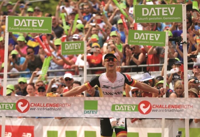 Nils Frommhold wins the mens race at Challenge Roth 2015 in Roth, Germany - Photo Stephen Pond Getty Images