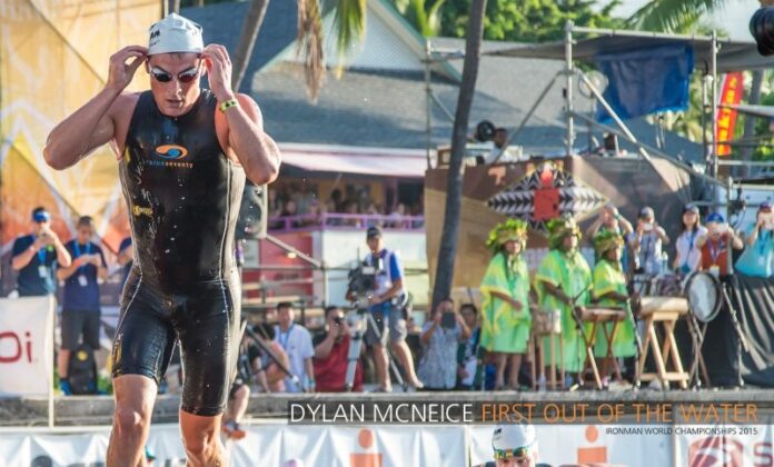 blueseventy - Dylan McNeice first out of the water at Kona in PZ4TX swimskin