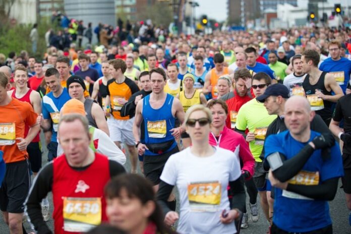 Greater Manchester Marathon running crowd