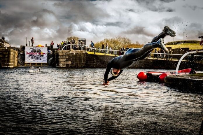 Competitor performs at Red Bull Neptune Steps in Glasgow, UK on March 28th 2015 Competitor performs at Red Bull Neptune Steps in Glasgow, UK on March 28th 2015