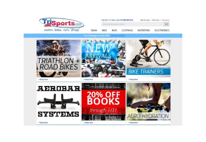 TriSports.com landing page