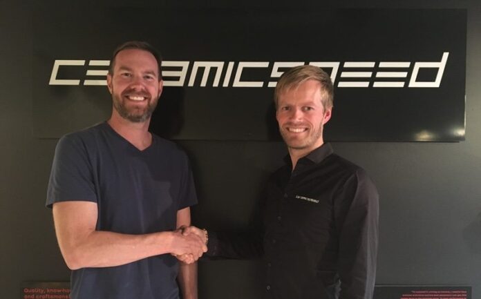 ceramicspeed-managing-director-martin-banke-and-friction-facts-founder-jason-smith-shake-hands-over-their-merger ceramicspeed-managing-director-martin-banke-and-friction-facts-founder-jason-smith-shake-hands-over-their-merger