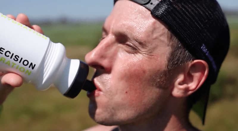 Precision Hydration founder Andy Blow sweating