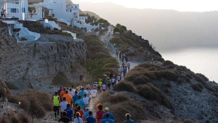 Runners on trails - photo credit Elias Lefas Santorini Experience Runners on trails - photo credit Elias Lefas Santorini Experience