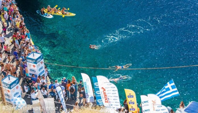Open water swimming at Santorini Experience - photo credit Elias Lefas Open water swimming at Santorini Experience - photo credit Elias Lefas
