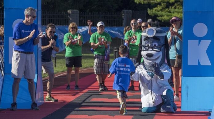 Children from Central Ohio race in the UnitedHealthCare IronKids Run Run in Ohio Wesleyan’s Selby Stadium - photo Neal Lauron
