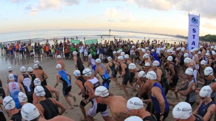 Herbalife Bali International Triathlon swim start - photo credit Bali Triathlon