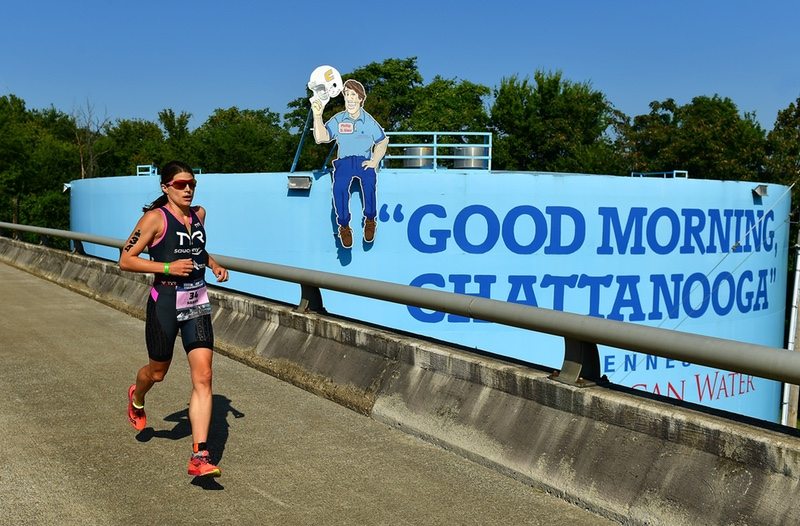 CHATTANOOGA, TN - SEPTEMBER 9:  Sarah True of the USA runs during the the Women's IRONMAN 70.3 St. World Championships on September 9, 2017 in Chattanooga, Tennessee. (Photo by Donald Miralle for Ironman)