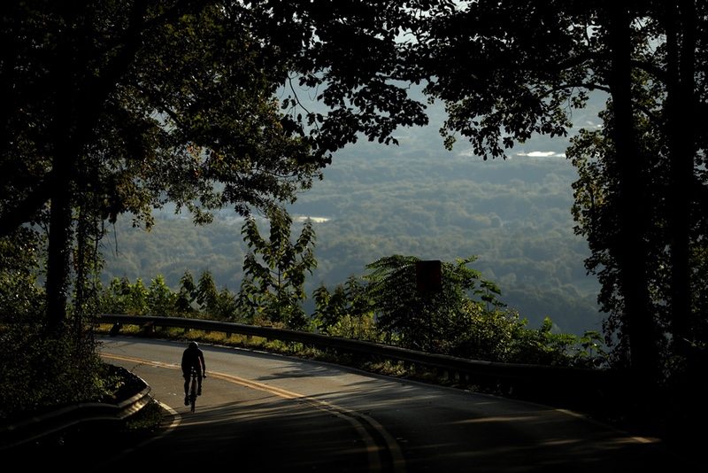 CHATTANOOGA, TN - SEPTEMBER 09: An athlete competes in the bike portion of the IRONMAN 70.3 Women's World Championship on September 9, 2017 in Chattanooga, Tennessee. (Photo by Patrick Smith/Getty Images)