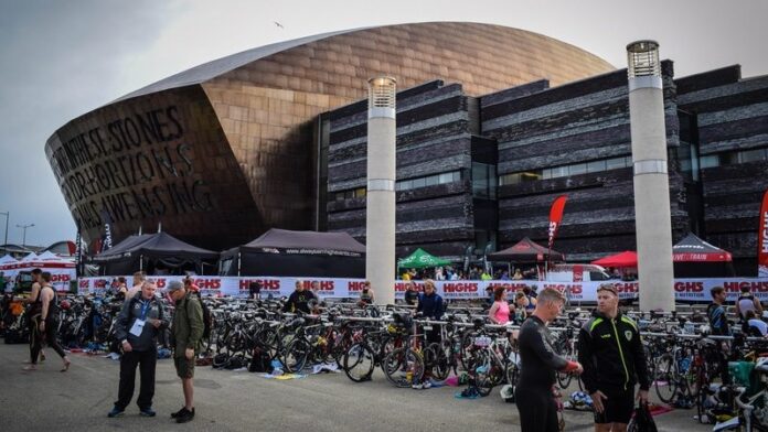 Cardiff Triathlon - transition - photo Always Aim High Events