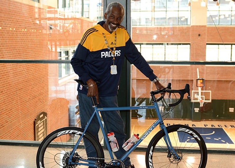 Dr Dunk with his bike
