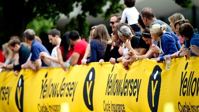 Yellow Jersey Cycle Insurance logo at event Yellow Jersey Cycle Insurance logo at event