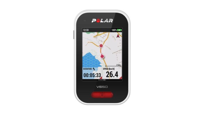 Polar V650 GPS Bike Computer including Strava Live Segments - map view