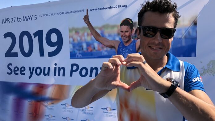 190410_Javier Gomez - ITU Pontevedra Multisport World Championships signage