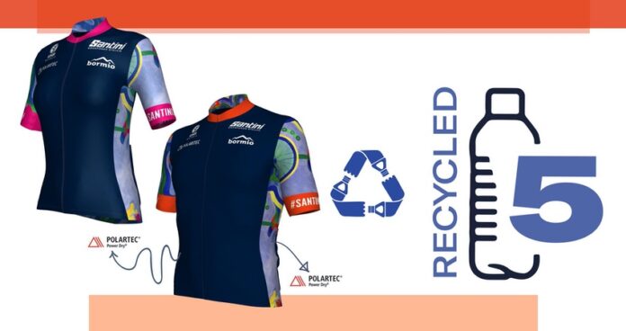 201110_Eco-friendly official jersey and coordinating face mask for 2021 Granfondo Stelvio Santini