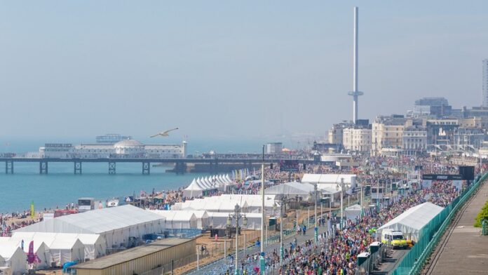 Brighton Marathon finish area and event village Brighton Marathon finish area and event village