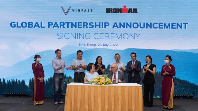 VinFast and IRONMAN global partnership signing