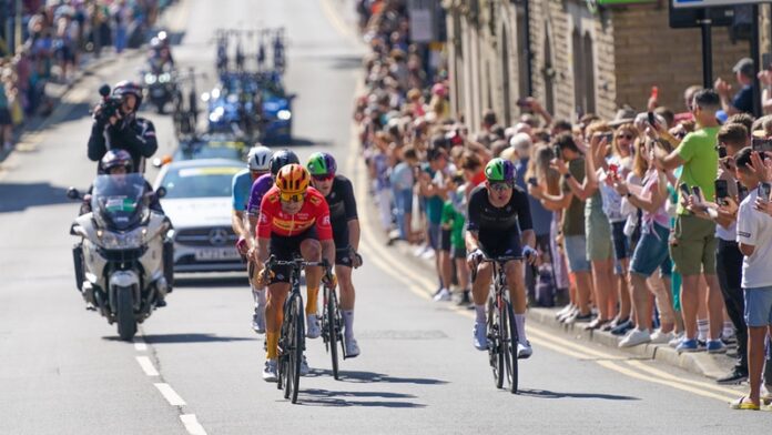 Stage one breakaway during the 2023 Tour of Britain - image credit SWpix.com
