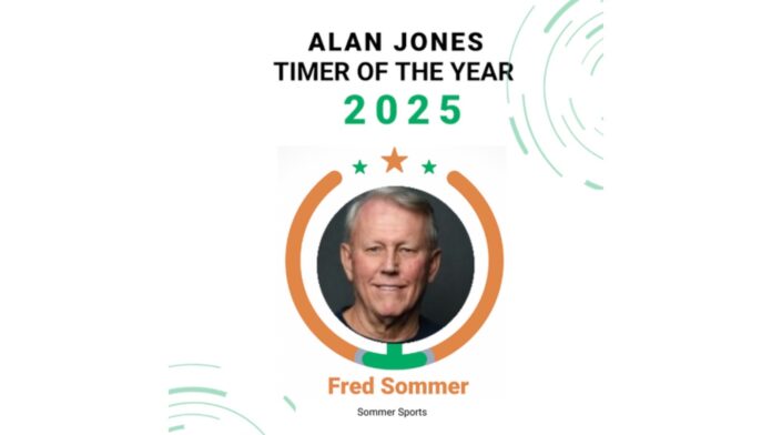 Fred Sommer of Sommer Sports receives 2025 Alan Jones Timer of the Year Award