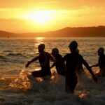 World Triathlon - athletes enter water