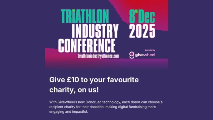 GiveWheel running live donor-led fundraising at Triathlon Industry Conference 2025