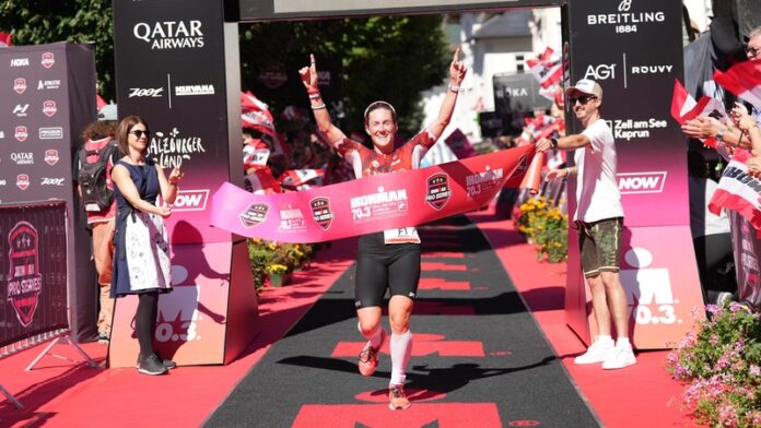 Partnering with ROUVY, Kat Matthews IRONMAN finish - image credit Kat Matthews Partnering with ROUVY, Kat Matthews IRONMAN finish - image credit Kat Matthews