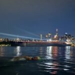 Mohamed Lahna completes Manhattan swim to kickstart Triathlon Across America challenge - image credit Nathaniel Johnston Photography